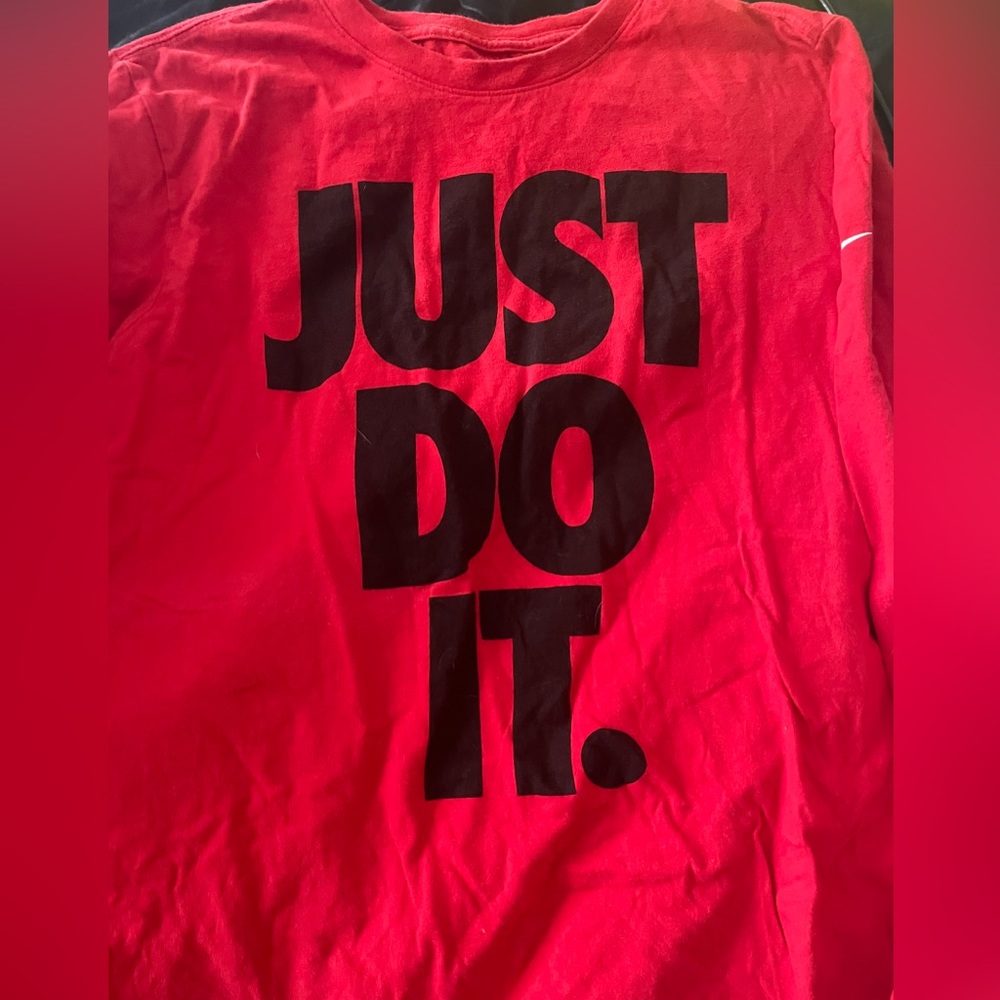 Nike Just Do It Red Long Sleeve Tee